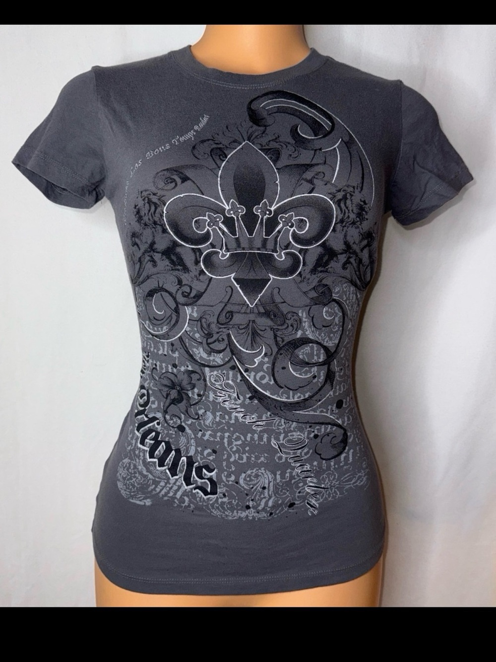 Next Level Apparel Charcoal Fleur-de-Lis Short Sleeve Tee